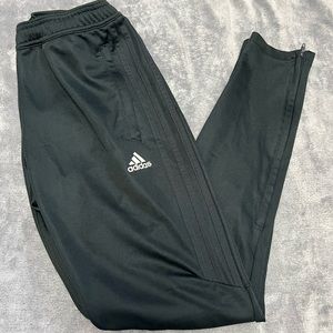 Adidas Ladies Athletic Pants Gray Zipper on Leg Bottom Size S